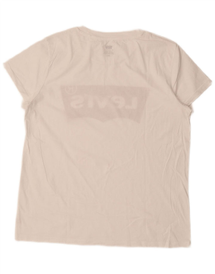 Tricou cu grafic Levi's pentru femei Top UK 16 Large White Bumbac