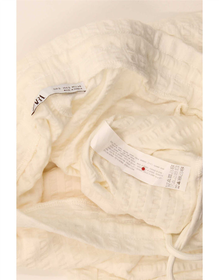 Pantaloni scurți sport pentru bărbați Zara mici, bumbac cu dungi alb