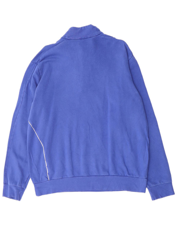 Pulover ADIDAS pentru bărbați, cu fermoar și gât, UK 48/50 XL Albastru