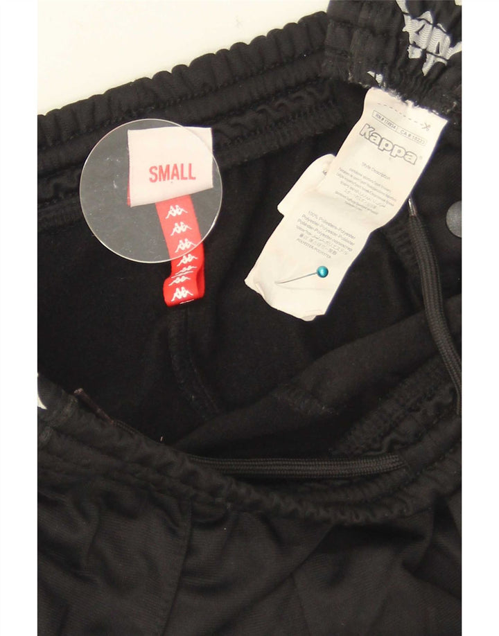 Pantaloni de trening grafic Kappa pentru bărbați, poliester negru mic