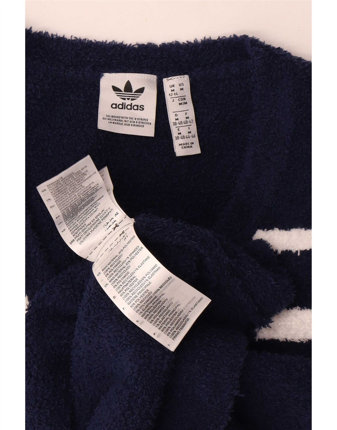 Vesta Adidas Femei Tank Top UK 12 Medium Bleumarin Poliester cu dungi