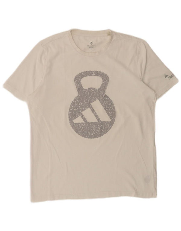 Tricou grafic pentru bărbați Adidas Top Medium White Bumbac