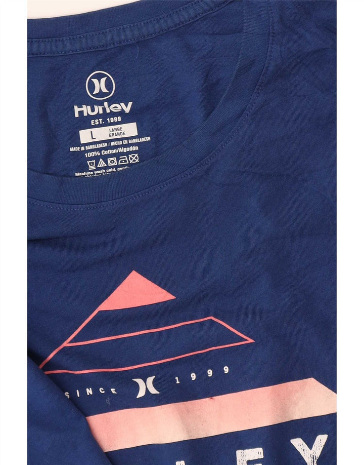 Tricou grafic pentru bărbați Hurley Top mare, albastru, bumbac