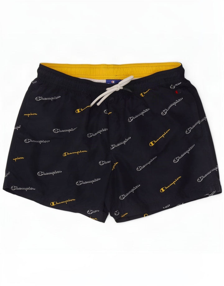 Pantaloni scurți de înot cu grafică Champion pentru bărbați, poliester mediu albastru