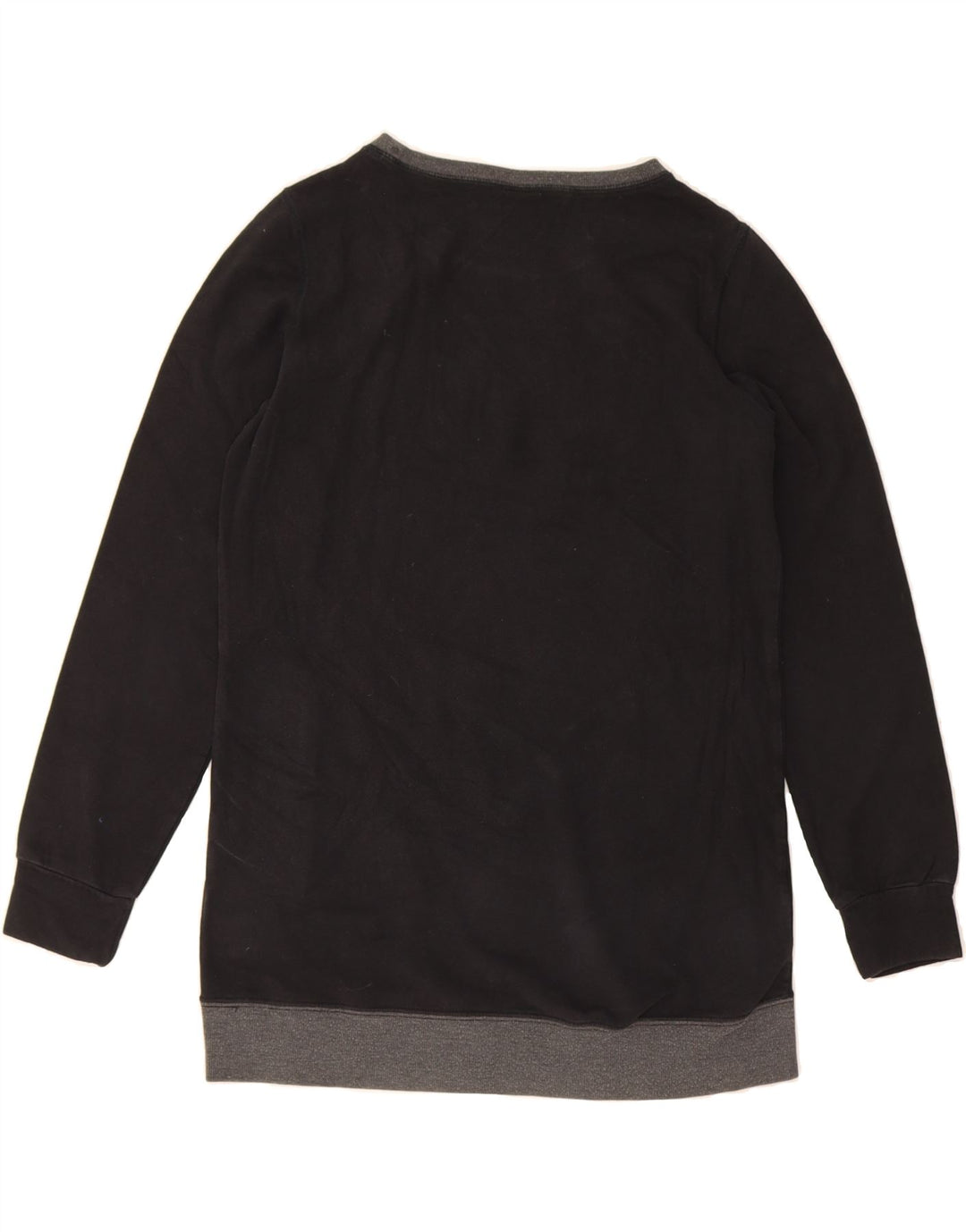 CHAMPION Womens Longline Graphic Sweatshirt Jumper UK 10 Small Black Vintage Champion and Second-Hand Champion from Messina Hembry 