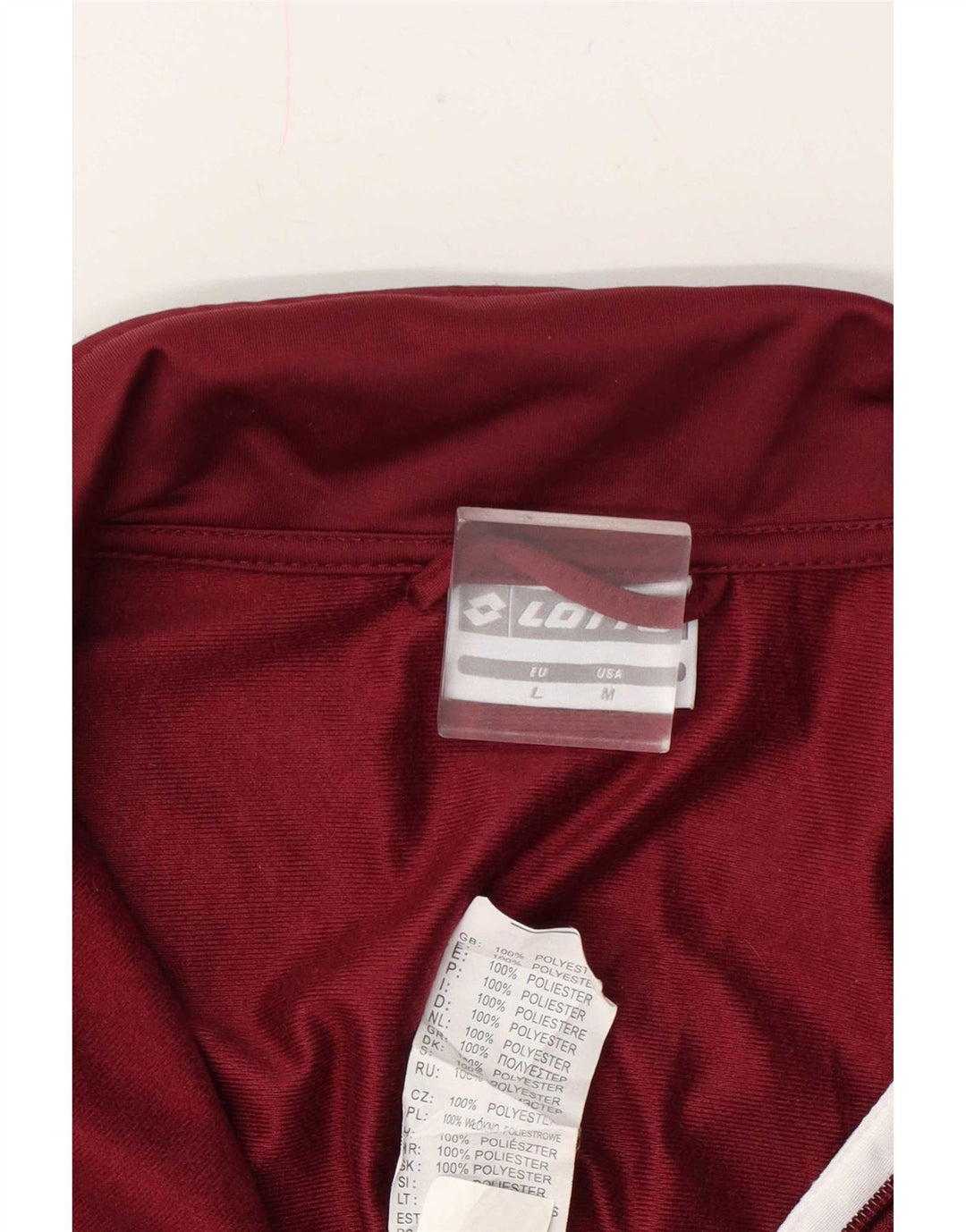 Jachetă de trening pentru bărbați Lotto, din poliester la bloc de culoare, mediu Burgundy