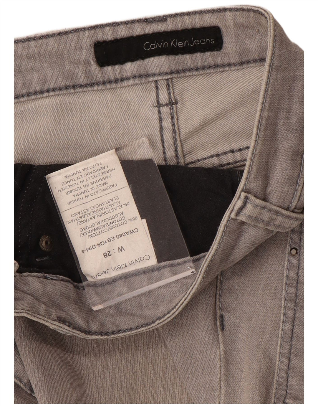 Blugi drepti pentru femei CALVIN KLEIN W28 L33 bumbac gri
