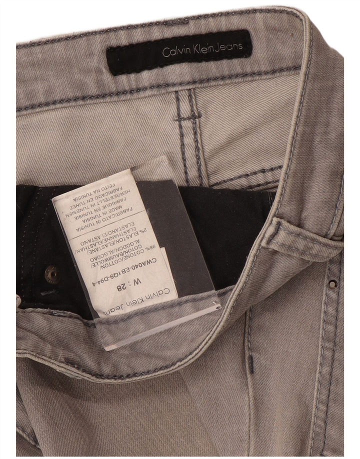 Blugi drepti pentru femei CALVIN KLEIN W28 L33 bumbac gri