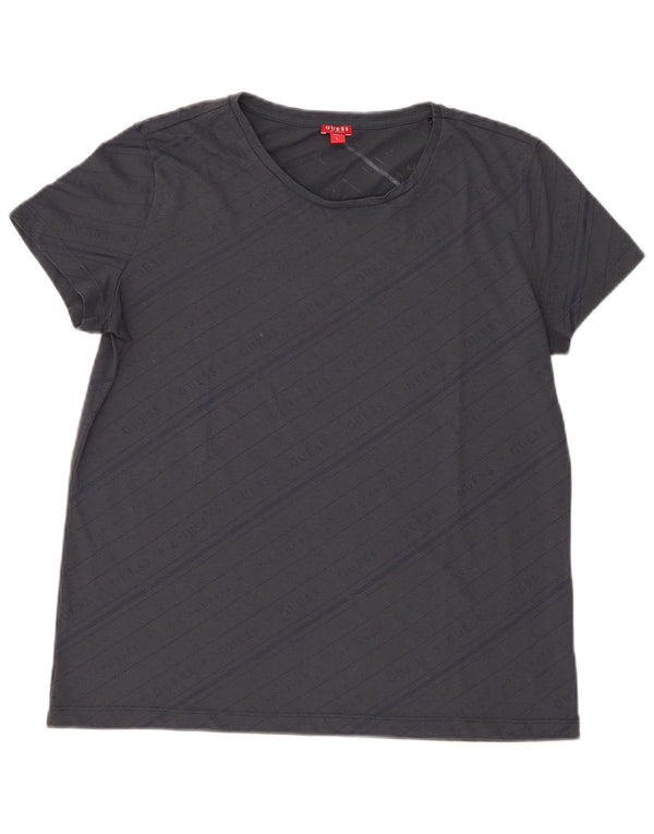 Tricou grafic Guess pentru femei Top UK 16 mare bleumarin cu dungi