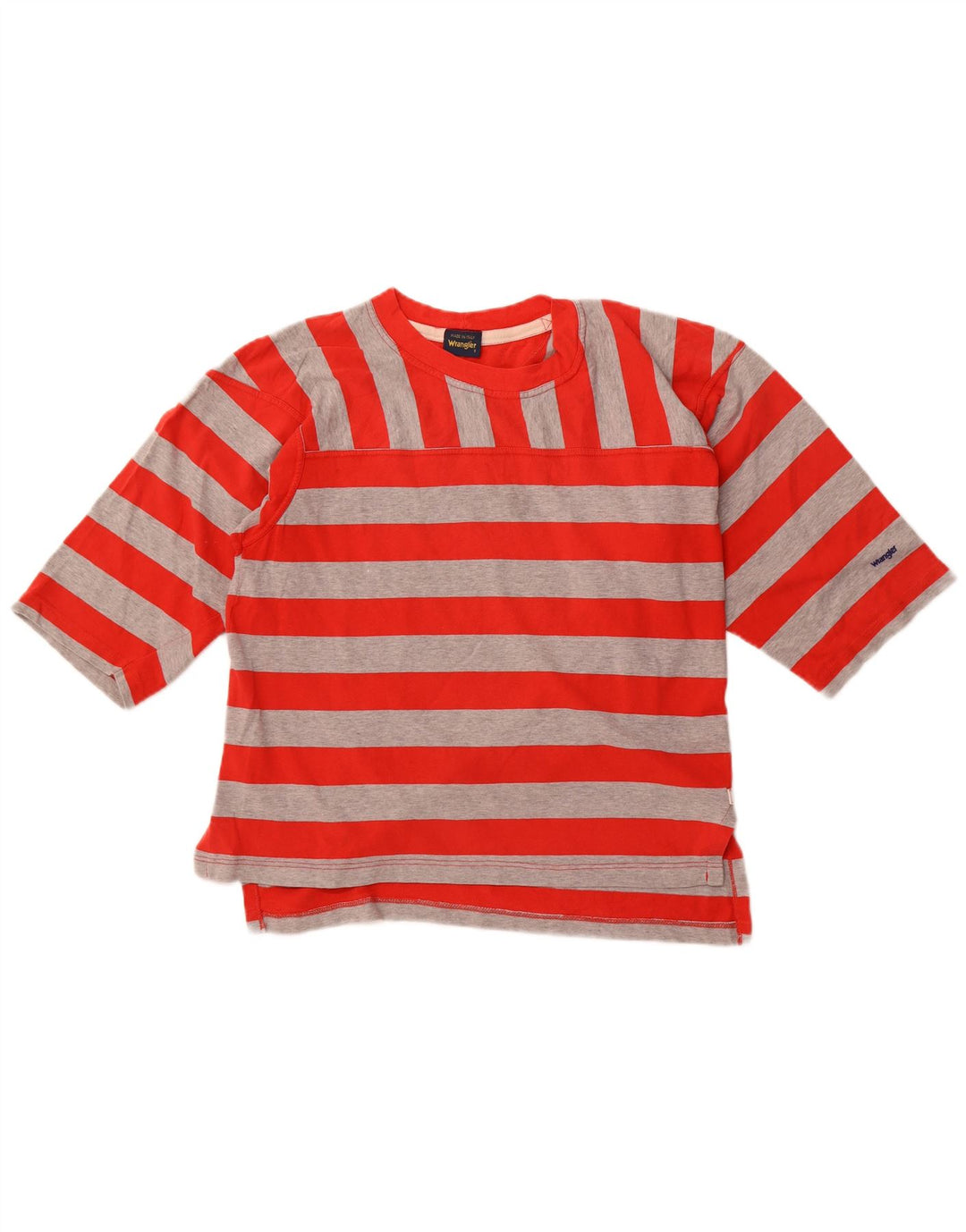 Top supradimensionat pentru femei Wrangler, cu mâneci 3/4 UK 10, cu dungi roșii mici