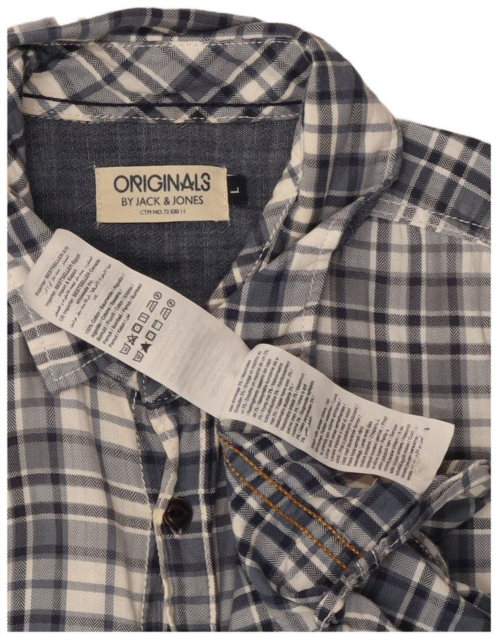 Cămașă Jack & Jones pentru bărbați, mare, albastru, din bumbac