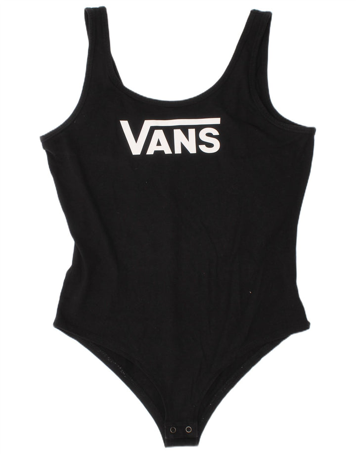 Costum de baie grafic pentru femei Vans, bumbac mediu negru