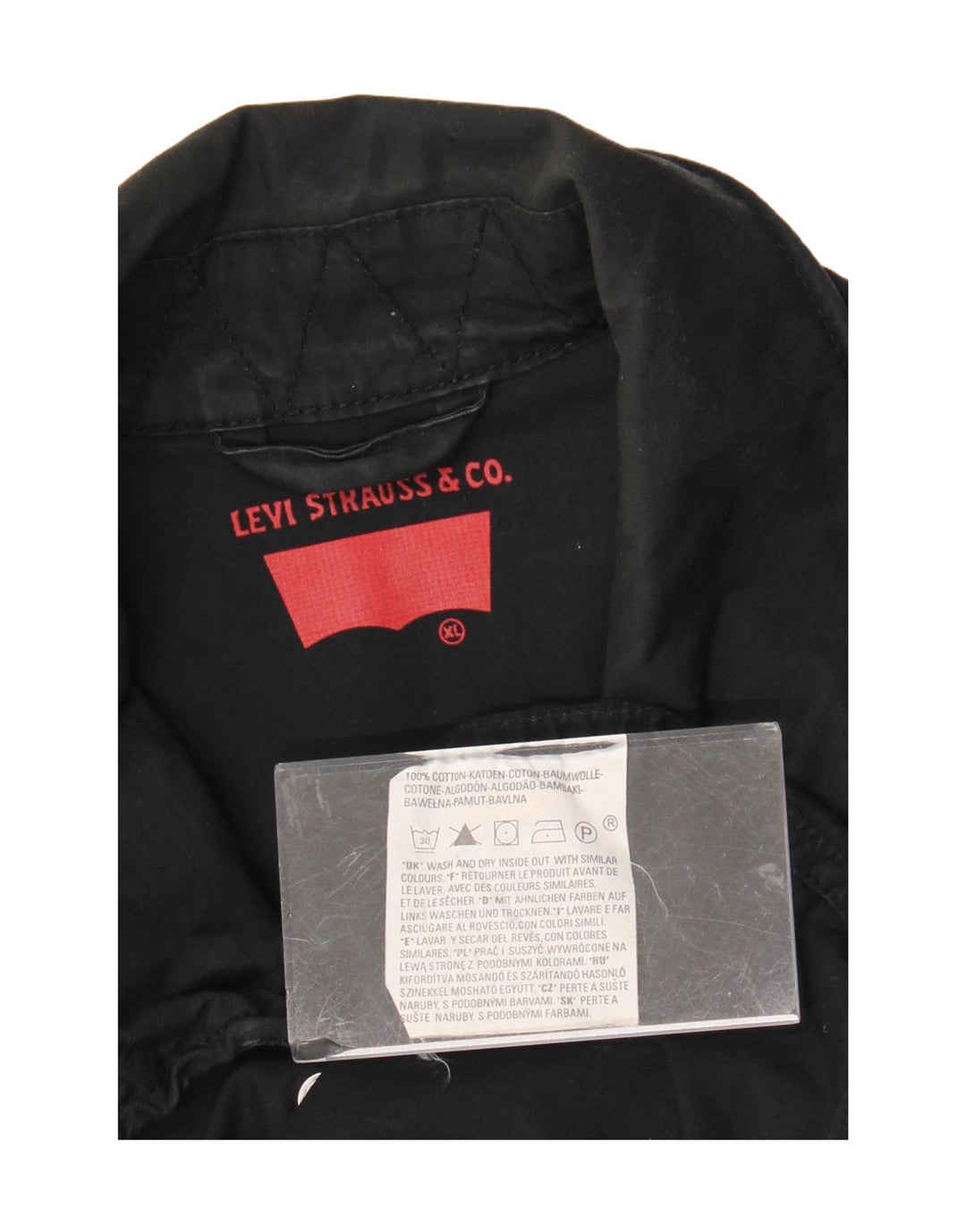 Jachetă militară cu grafică pentru bărbați LEVI'S UK 42 XL bumbac negru