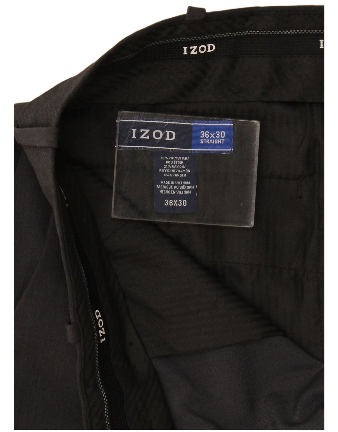 Pantaloni de costum drepte pentru bărbați Izod L36 L25 poliester gri
