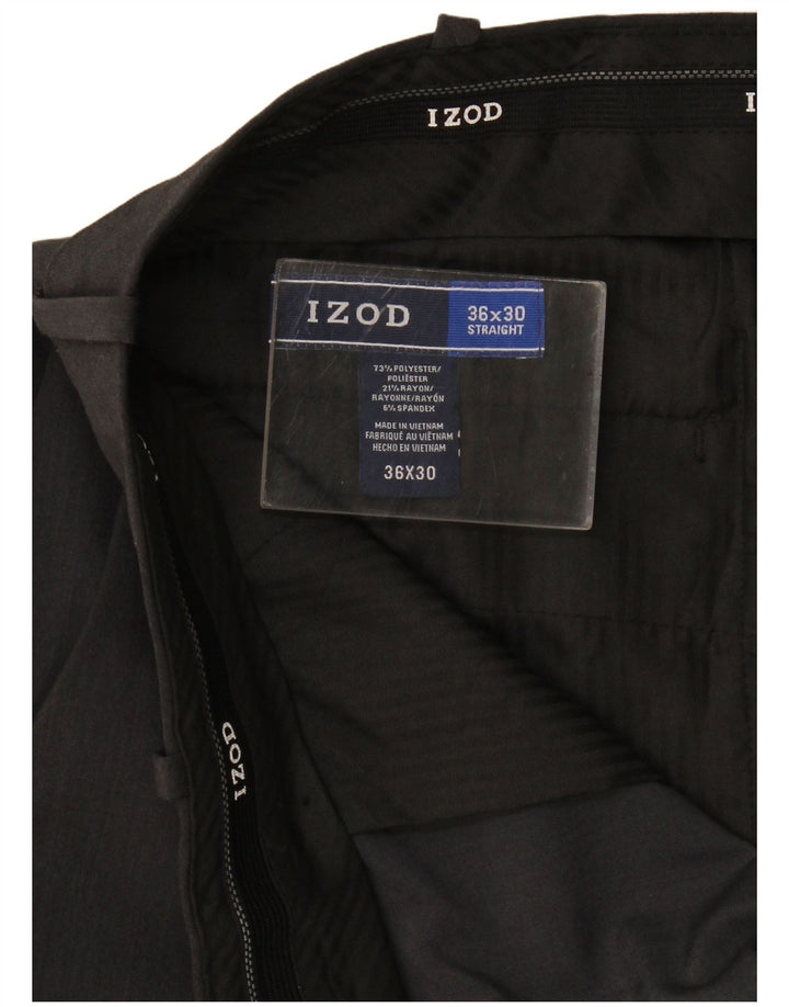 Pantaloni de costum drepte pentru bărbați Izod L36 L25 poliester gri