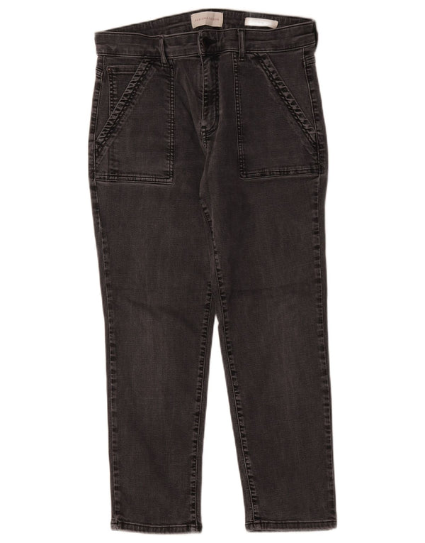 Marks & Spencer blugi crop slim pentru femei UK 14 mare L30 L24 negru Lyocell