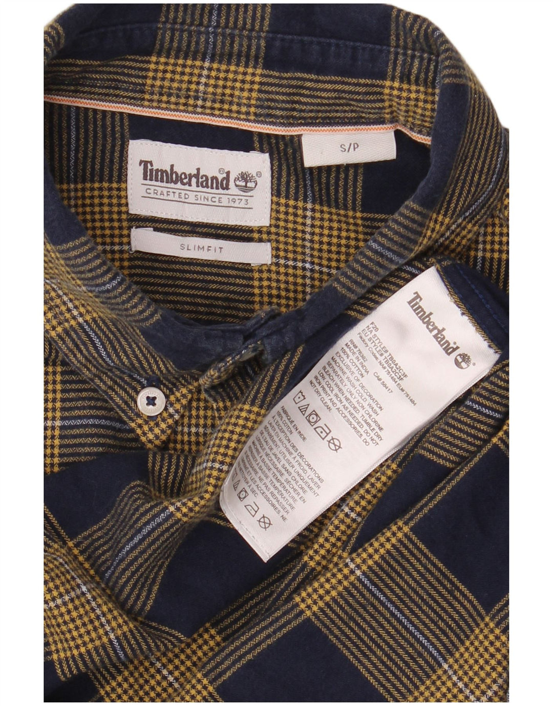 Cămașă pentru bărbați TIMBERLAND Slim Fit Flannel Bumbac cu carouri, albastru bleumarin