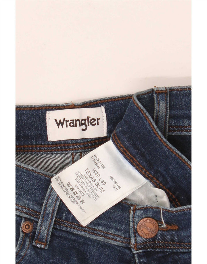 Blugi slim Texas Wrangler pentru bărbați W30 L30 bumbac bleumarin