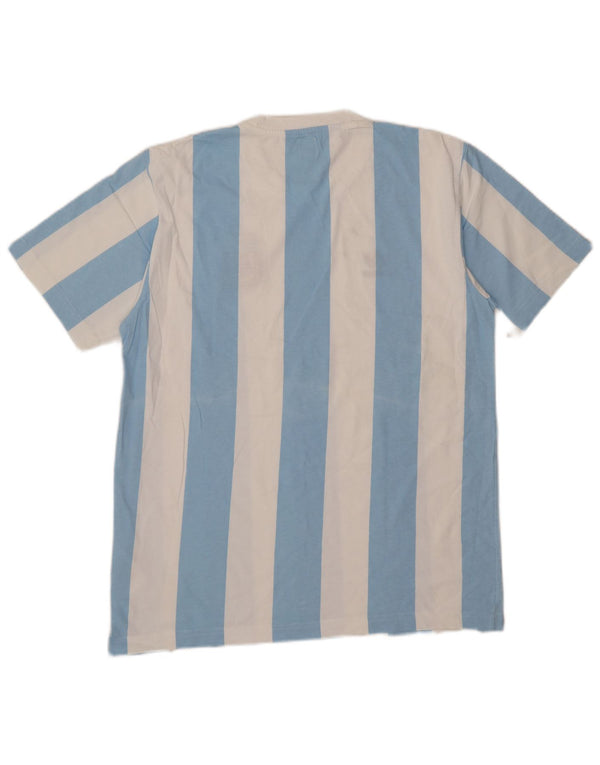 Tricou grafic pentru bărbați Adidas Top, bumbac cu dungi albastre medii
