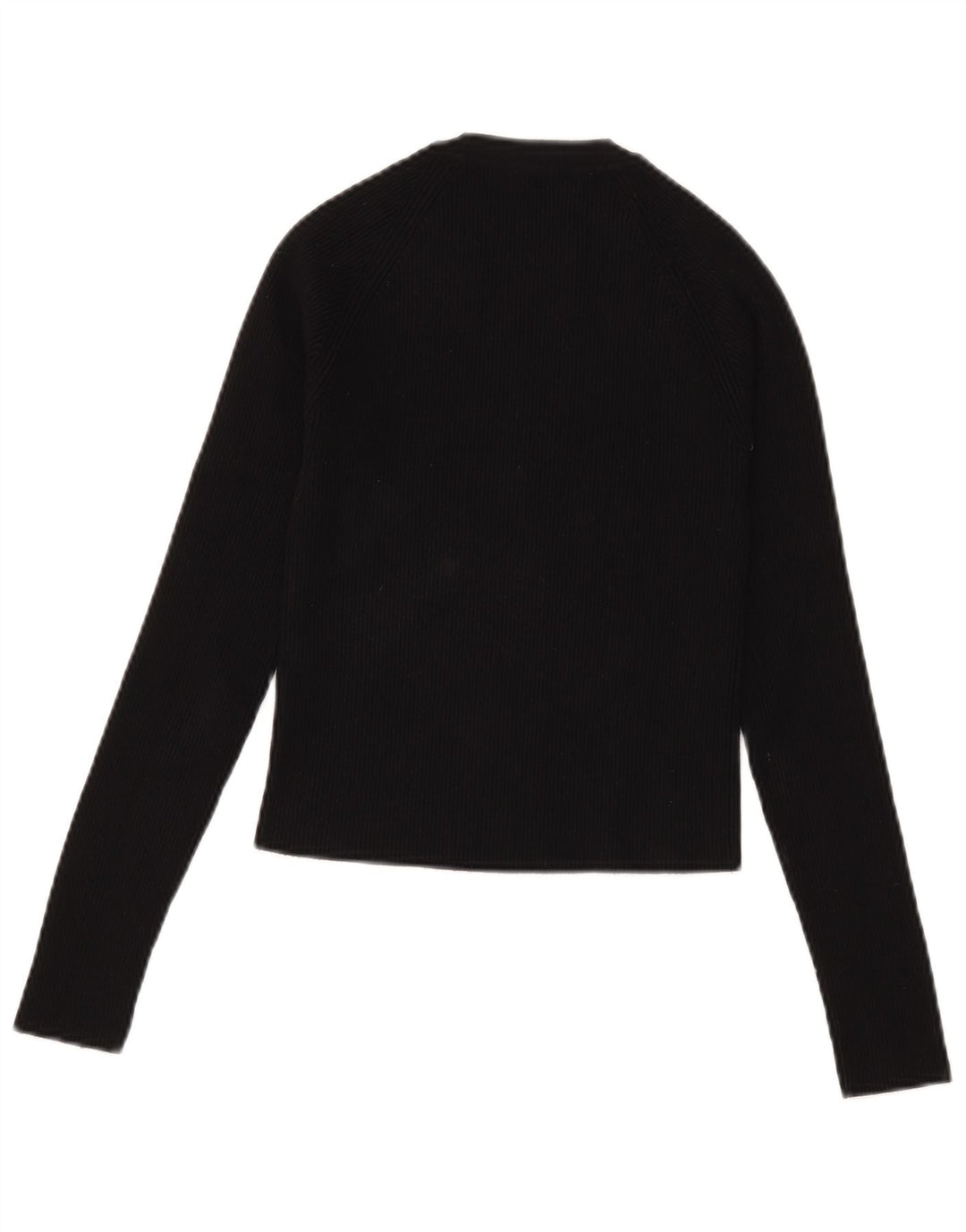 Crop Top pentru femei Zara cu mânecă lungă UK 8 mic, negru, viscoză