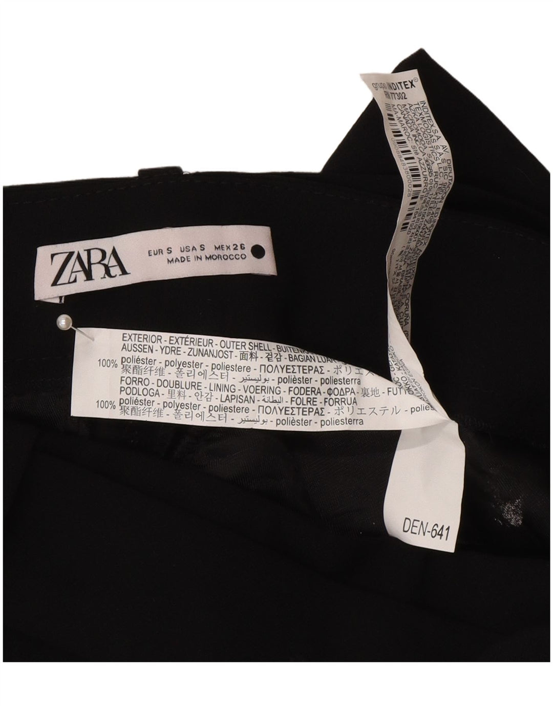 Pantaloni scurți chino cu talie înaltă Zara, pentru femei, mici, W26, poliester negru