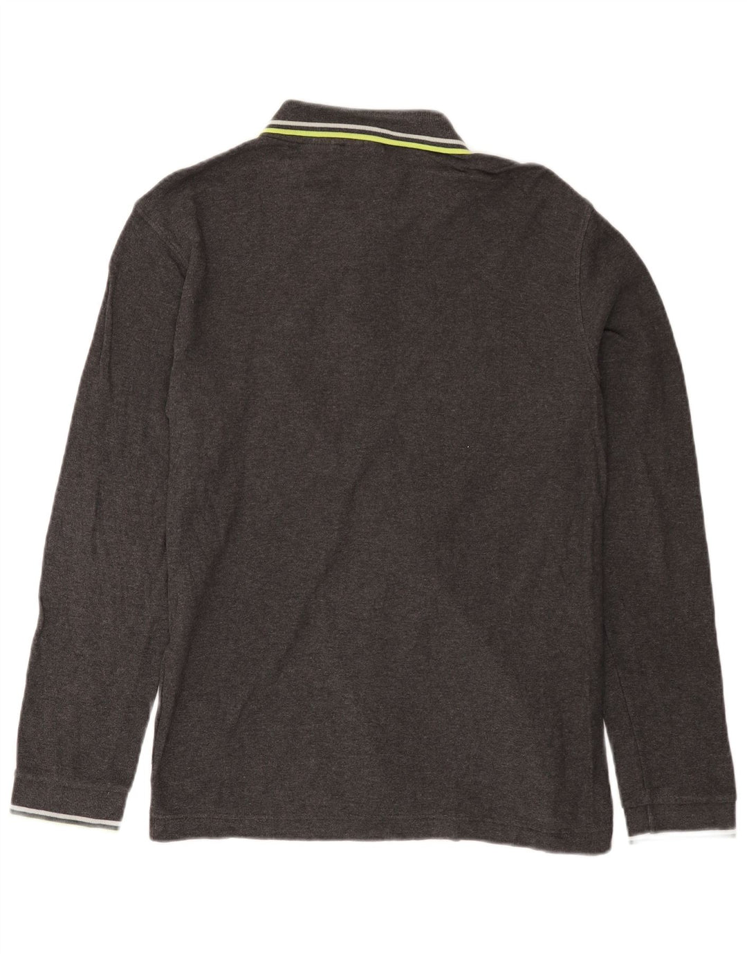 Tricou polo Fila pentru bărbați cu mânecă lungă, bumbac gri mediu