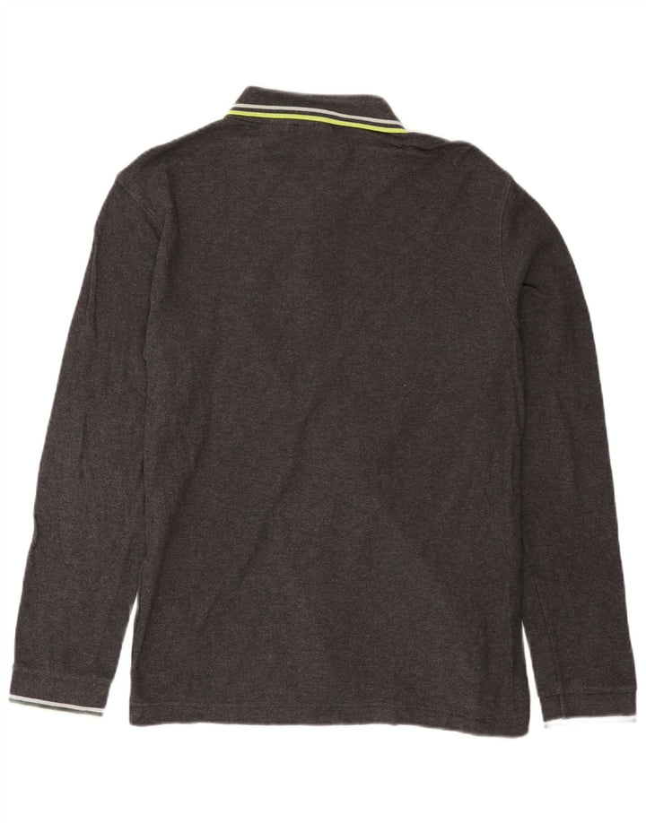 Tricou polo Fila pentru bărbați cu mânecă lungă, bumbac gri mediu