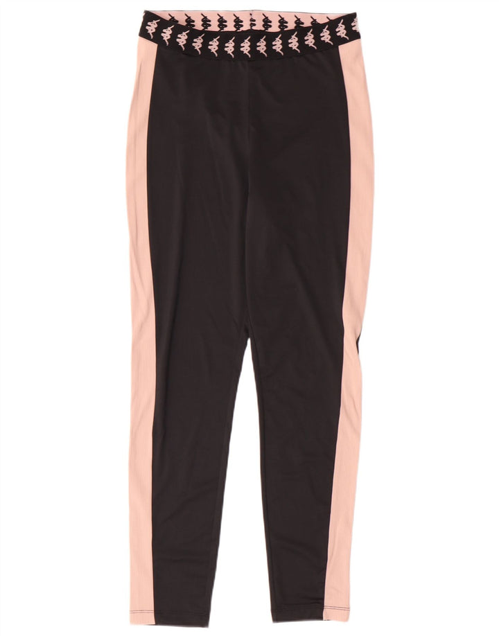 Leggings Kappa Tezenis Graphic pentru femei UK 8 Small Black Colorblock