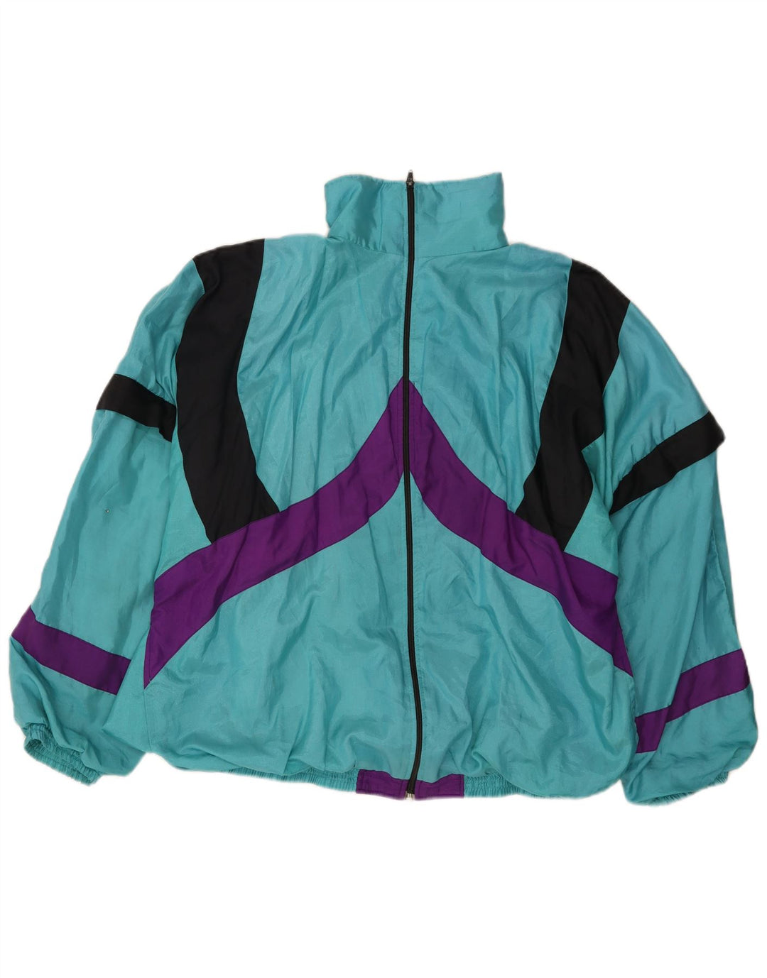 VINTAGE Trening pentru bărbați, cu croială largi, jachetă mare, turcoaz, color block