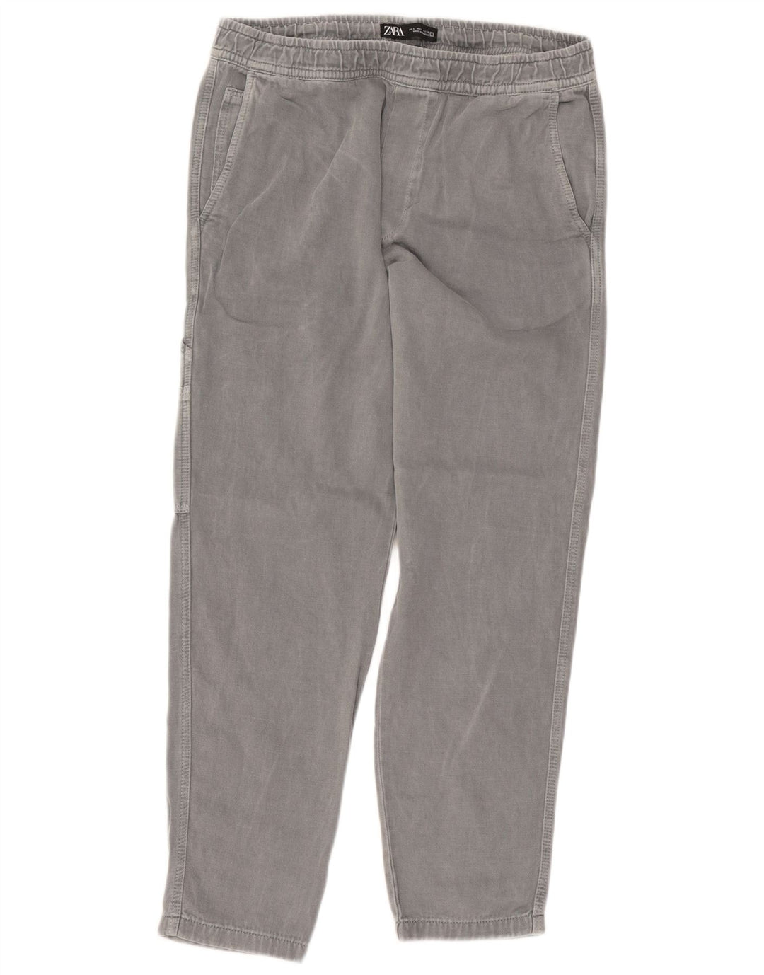 Pantaloni cargo drepti pentru femei ZARA L32 L29 bumbac gri
