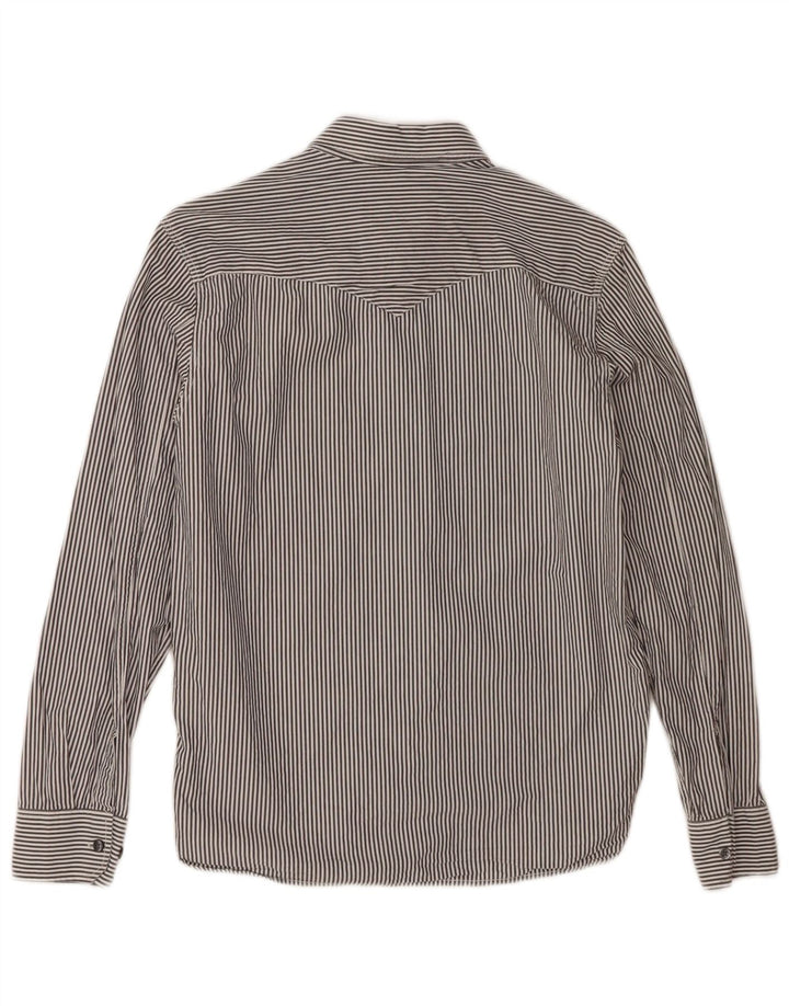 LEVI'S Mens Classic Fit Shirt Medium Grey Striped Cotton