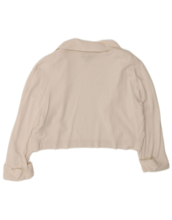 Phase Eight Pulover Bolero deschis pentru femei cu mâneci 3/4 UK 12 Medium White Viscose