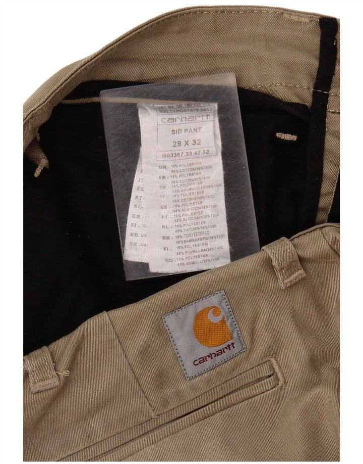 Pantaloni chino slim pentru bărbați CARHARTT L29 L32 bumbac bej