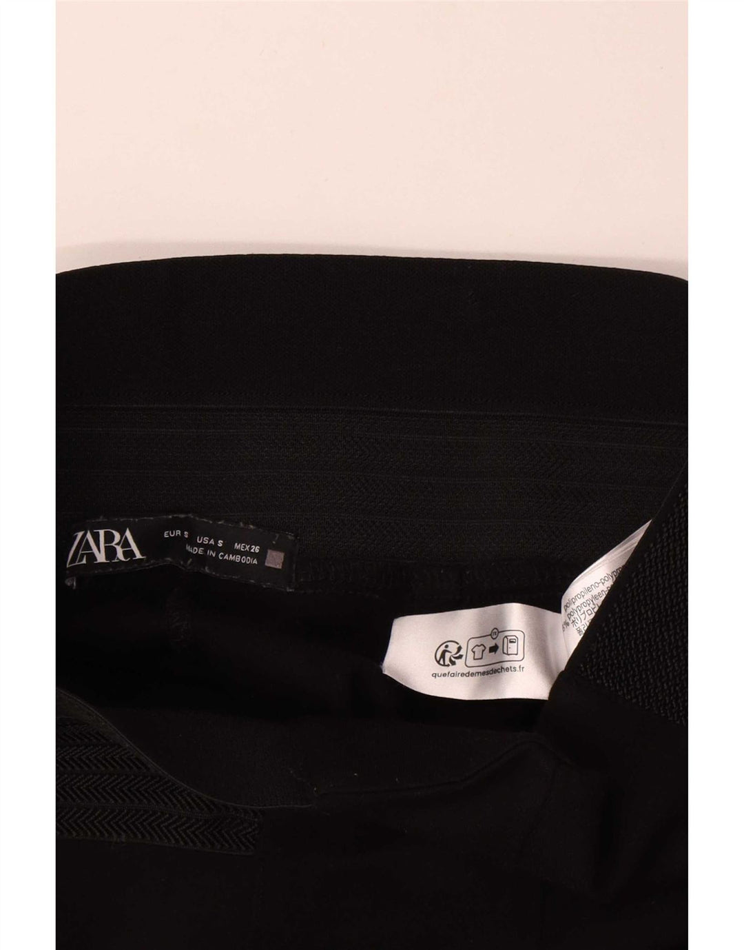 Pantaloni casual slim pentru femei Zara Mici L26 L28 Polietilenă neagră