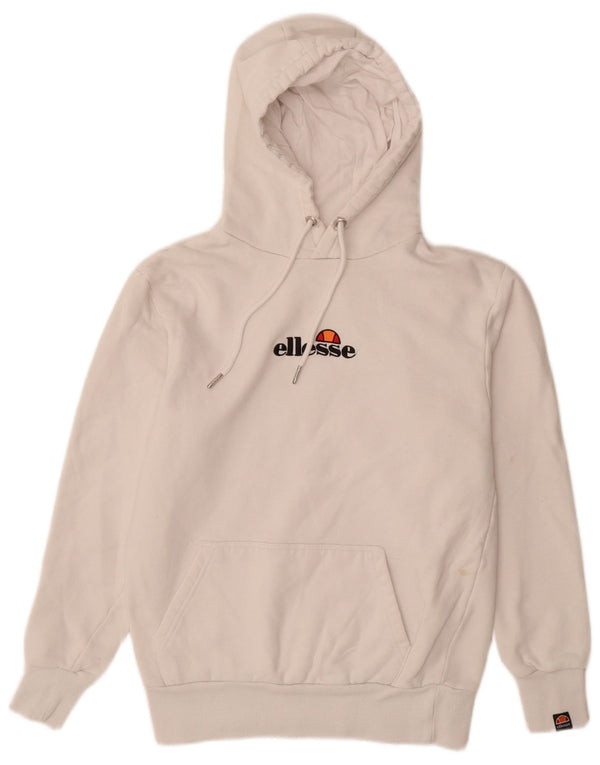 Pulover cu glugă cu grafic ELLESSE pentru bărbați, mic din bumbac alb