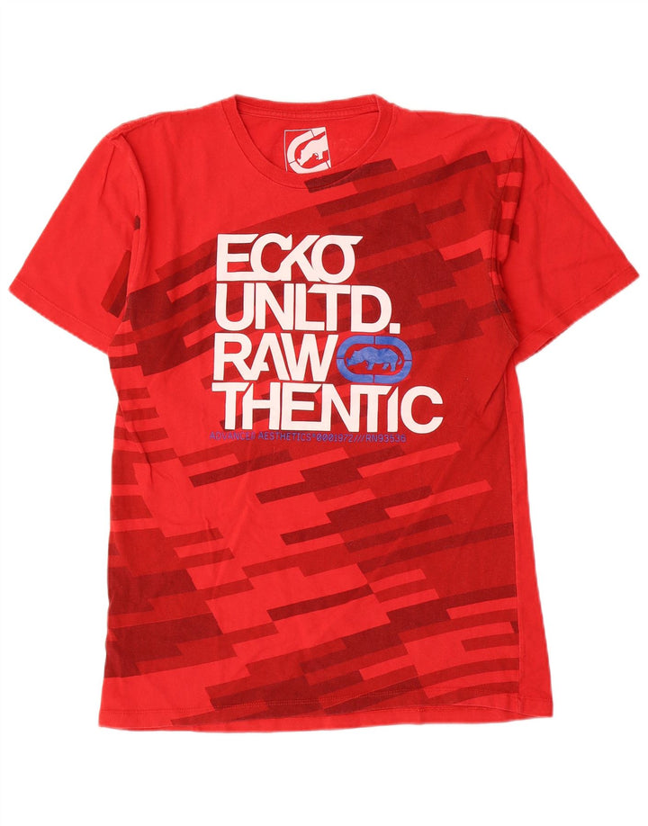 Tricou grafic Ecko Unltd pentru bărbați Top mic, roșu, geometric din bumbac