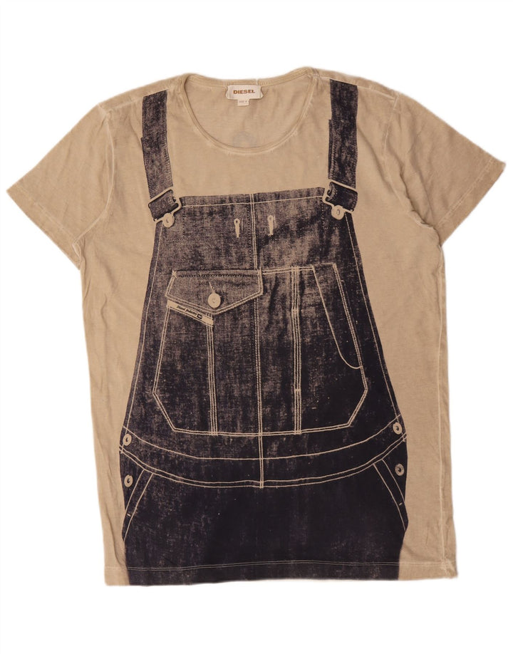 Tricou grafic pentru bărbați Diesel Top mare bej