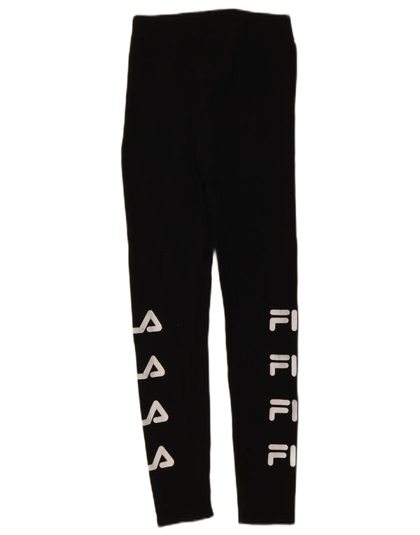 Leggings cu grafic pentru femei Fila UK 4 XS bumbac negru