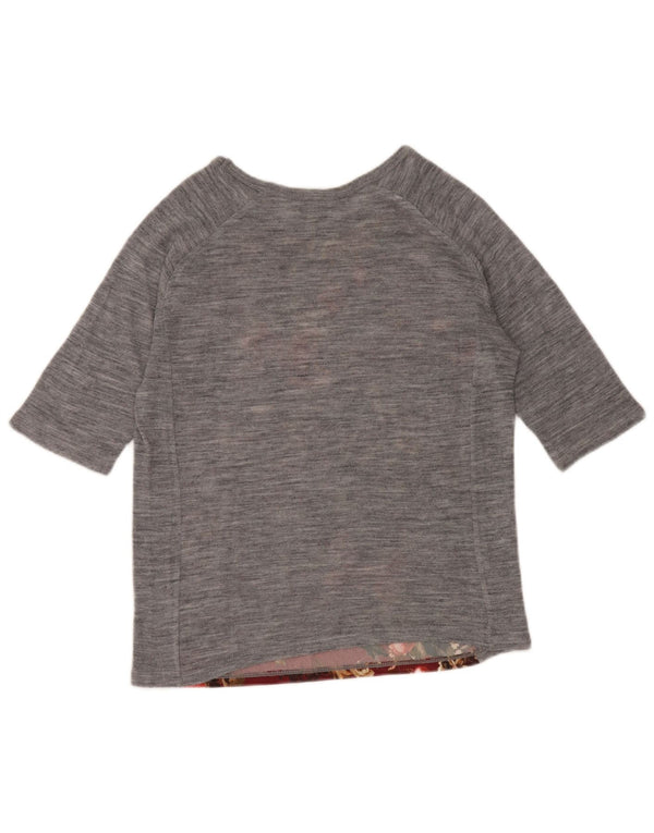 Top Trafaluc pentru femei Zara cu mâneci 3/4 UK 12 Medium Gri Floral