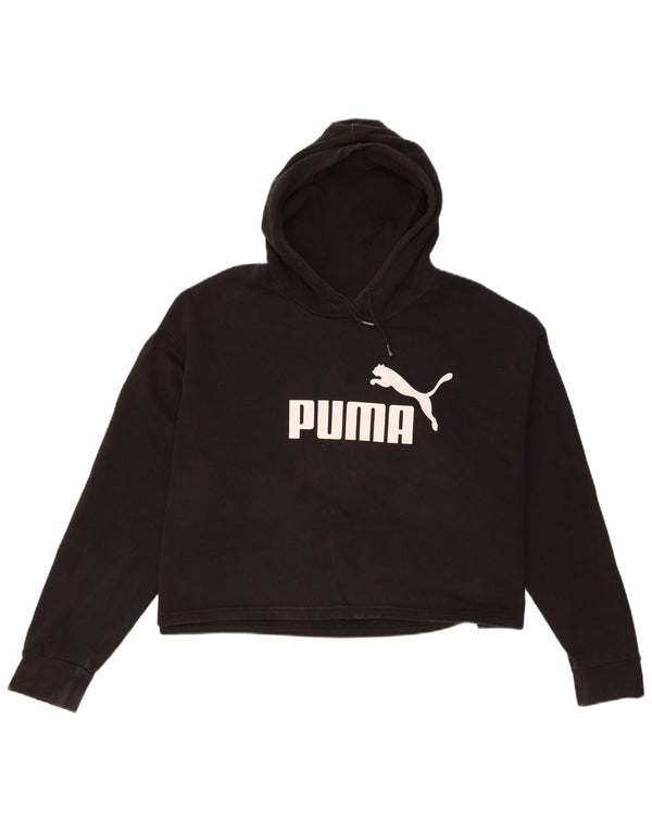 Jumper Puma Crop Graphic Oversized Hoodie pentru femei UK 18 XL Bumbac negru