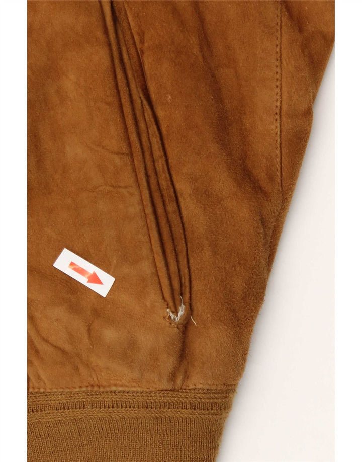 Jachetă Bomber Vintage pentru bărbați din piele intoarsa IT 50 Medium Beige Piele
