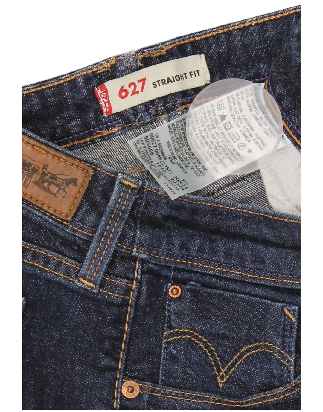 Blugi drepti pentru femei Levi's 627 W30 L29 Bumbac albastru