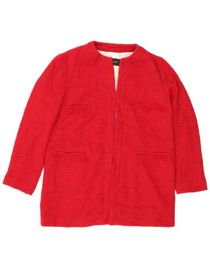 Blazer pentru femei Zara UK 16 mare bumbac roșu