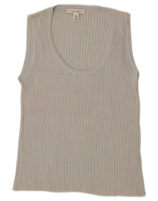 Banana Republic Vest Vest Top pentru femei UK 14 Large Gri Silk