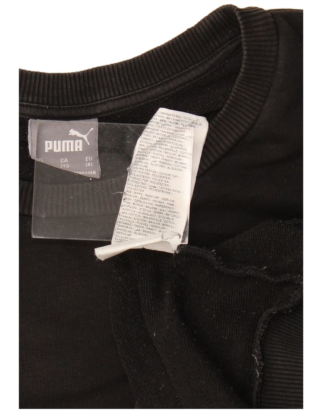 Pulover grafic PUMA pentru bărbați, bumbac negru 3XL