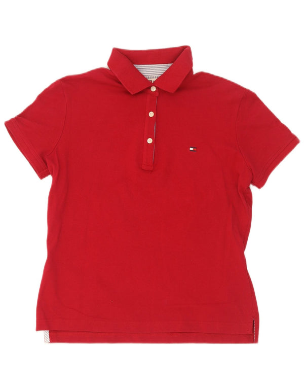 Tricou polo Tommy Hilfiger pentru femei UK 10 mic bumbac roșu