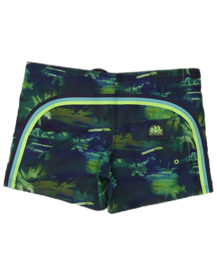 Sundek Pantaloni scurți de înot pentru bărbați, medii, bleumarin, poliester, hawaian