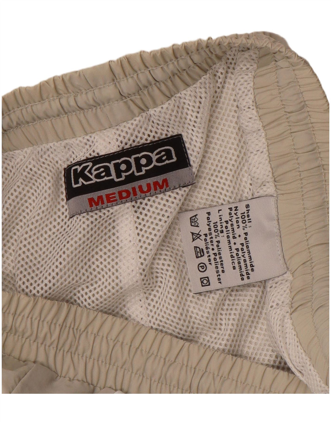 Pantaloni de trening pentru bărbați Kappa, bej mediu, poliamidă color bloc