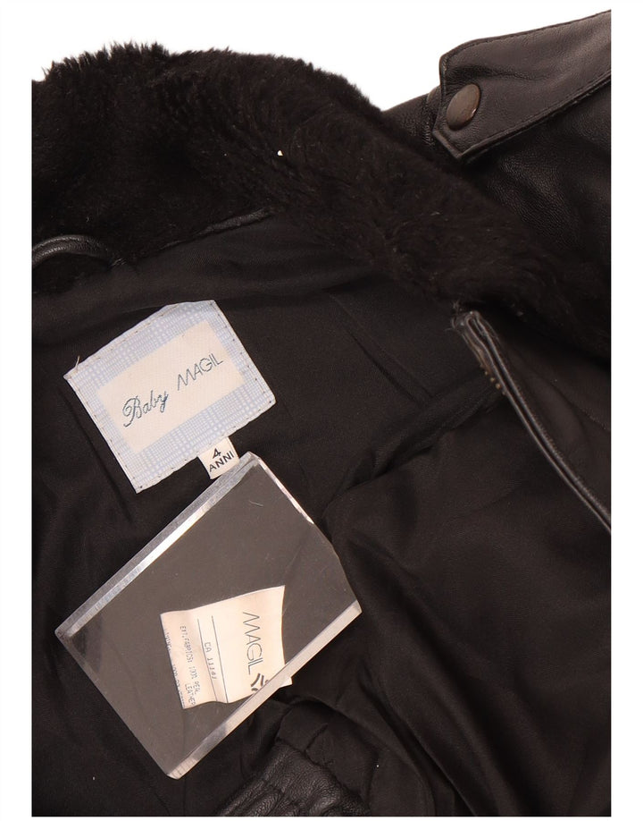 Geaca din Piele Fete Magil 3-4 Ani Neagra