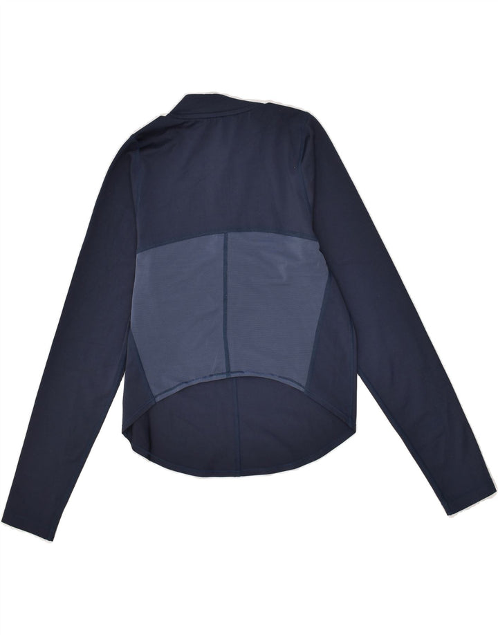 PUMA Womens Crop Zip Neck Pullover Tracksuit Top UK 8 Small Navy Blue | Vintage Puma | Thrift | Second-Hand Puma | Used Clothing | Messina Hembry 